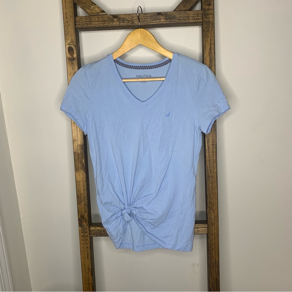 Nautica Light Blue V-Neck Top
